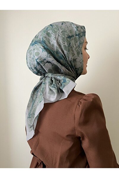 ESSLERA Marble Pattern Water Green Soft Scarf