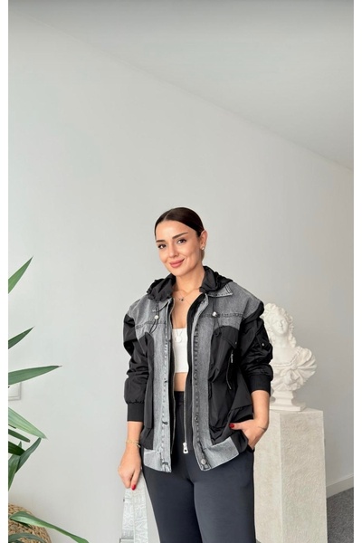 VETO Rahat şıklığı sevenlere özel tasarlanmış, denim detaylı mevsimlik kapüşo...