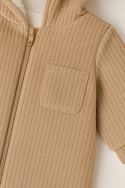 MYZİ STORE Βρεφική φόρμα κοτλέ με βελούδινη επένδυση και αυτιά αρκουδάκι, χειμερινή unisex