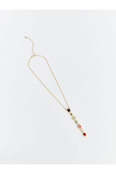 LC Waikiki Colier pentru femei cu pietre strălucitoare din colecția Shining S...