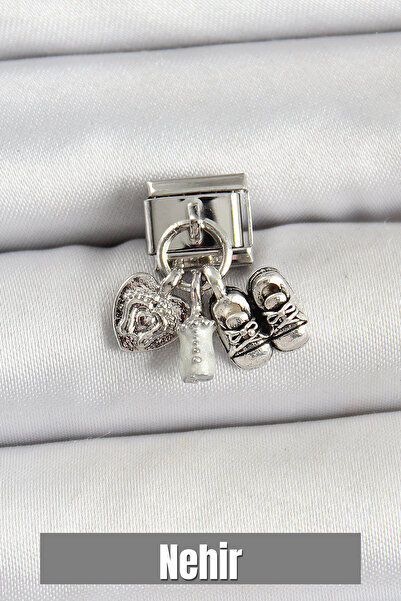 Nehir قلادة من الفولاذ 316L بلون فضي، تصميم مبتكر، هدية مثالية لعيد الحب وعيد...