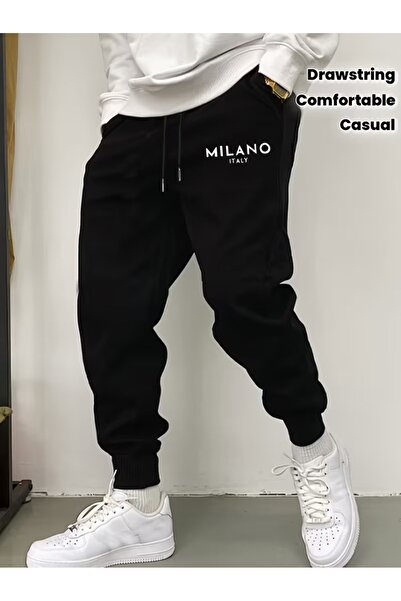 WOODROFFE Ανδρικό Jogger Milano με τύπωμα σε γκρι μαύρο χρώμα