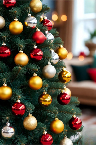 ZUMRANKA Yılbaşı Çam Ağacı Süsü 🎄Renkli 4 Cm 12li Cici Top Gold ✨, Gümüş ❄️ ...