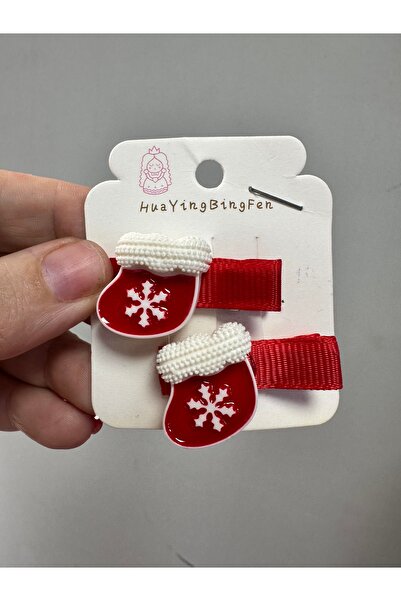 Darya Dd658 New Year Red Glove Figured Snowflake Patterned Snap Buckle (Set o...