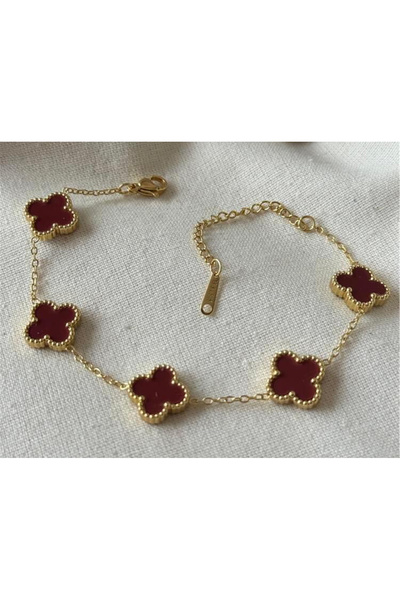 Menshure Burgundy Van Cleef / Clover Bracelet