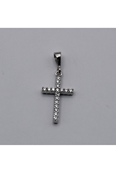 Velvet 925 sterling silver cross pendant with white zirconia stones – symbol of faith and elegance