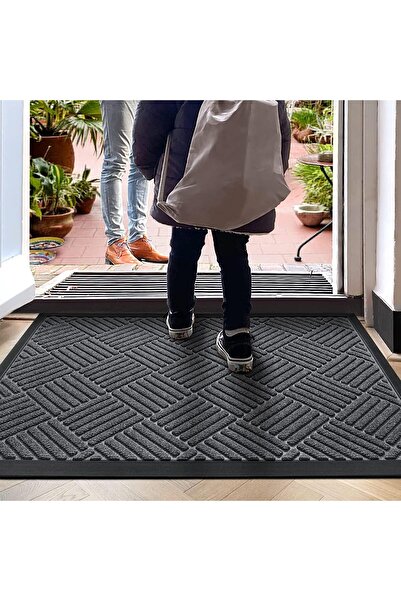 MIXDE Door Mat Non-slip Outdoor Doormat, 23.6x35.4 in, Dark Grey