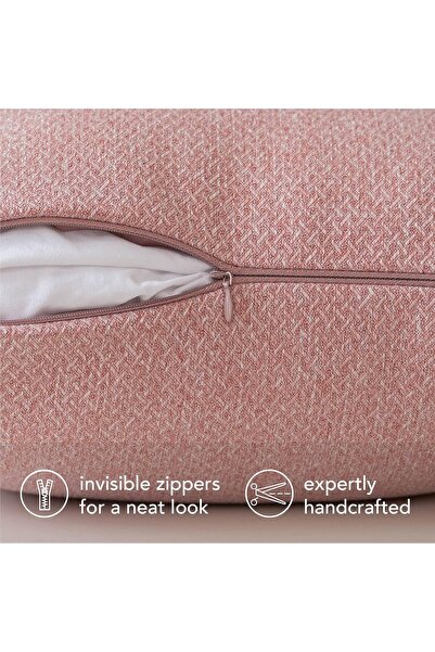 a moment Cushion Covers 45 x 45 cm Pink Textured Pack of 2