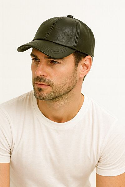 ZERAMİNE Genuine Leather Unisex Hat Cap – Quality Stitching Detailing - Premium
