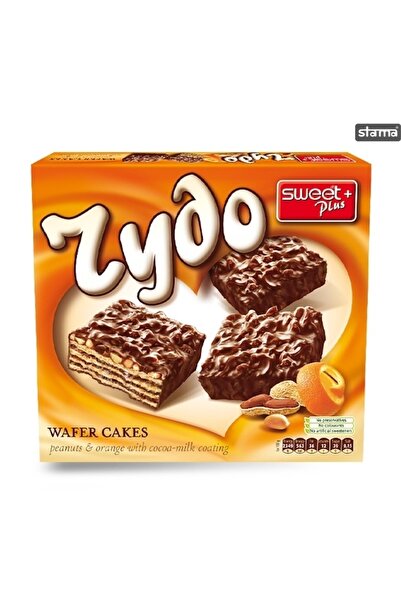 Sweet Plus RIDO wafers with orange cream, cocoa and peanuts covered in chocolate