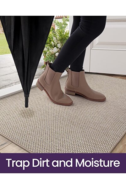 dexi Door Mat Inside Entrance 43 x 76 cm, Ultra Thin Non-Slip Rubber Backed Absorbent Doormat