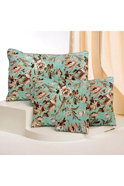 Generic Modern Brown & Green Floral Decorative Pillowcases – Queen 50x70 cm (Pack of 2)