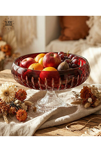 AKDEN STORE Cutting Handicrafts New Year Special Red Bowl 28cm