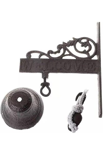 THE WHITE SHOP Outdoor Dinner Bell Rustic Vintage Cast Iron Wall Mounted Door Bell