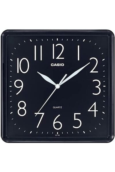 Casio Wall Clock IQ-06-1DF - Analog Square Black Dial