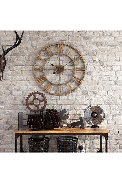 Generic Oversize Farmhouse Metal Wall Clock Rustic Round Silent Battery Operated 40/47/60CM Antique Silver