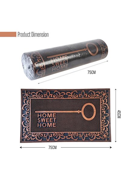 Aishini Front Door Mat 75 x 45 cm Elite Heavy Duty Non-Slip Low Pile - Golden Brown