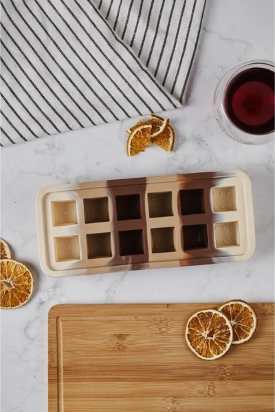 Albergio 12-Piece Square Silicone Ice and Chocolate Mold | Flexible & Durable Mini Cube Mold