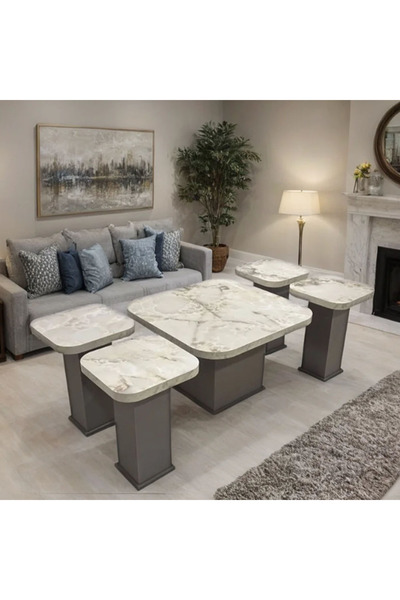 Tasamem Dafia Turkish 5-piece sofa table set