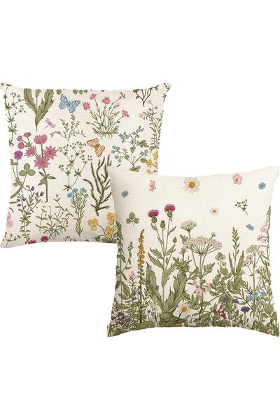 NALACAL أغطية وسائد ناعمة مزدوجة الجوانب بنقشة زهور الربيع والصيف، 45×45 سم، ...