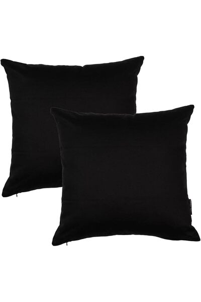 smart choice Velvet Cushion Covers 45x45 cm (Black, Pack of 2)