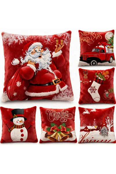 Yoawllty Christmas Decorations, 6 Pcs Christmas Pillow Covers, 18 x 18 in