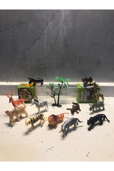 TOYZ PLAY Vahşi Yırtıcı Doğa Hayvanları Oyuncak 13’lü Karakter Figür Set Anim...