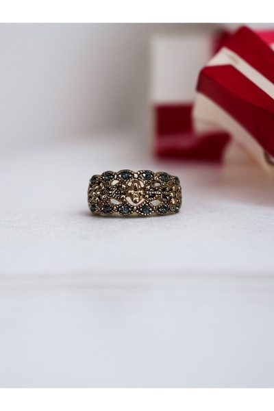 FAYRA ACCESSORIES Crystal Stone Embroidered Ring