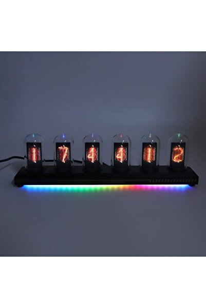 GOWENIC ساعة أنبوب نيكسي - ساعة أنبوبية RGB مزودة بـ 16 مليون لون، تعمل لمدة 12/24 ساعة، مع ذاكرة انقطاع التيار الكهربائي