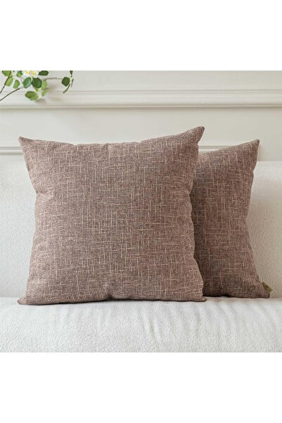 a moment Set of 2 Coffee Linen Cushion Covers 18 x 18 (45 x 45 cm)