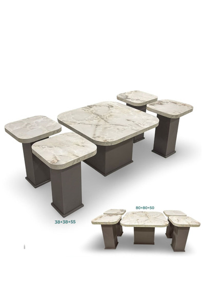 Tasamem Dafia Turkish 5-piece sofa table set