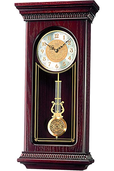 Seiko Mahogany Wall Clock with Pendulum and Chime