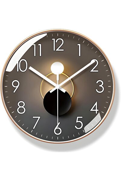 KASTWAVE 10 Inch Modern Wall Clock, Silent Non-Ticking, Battery Operated (Black)