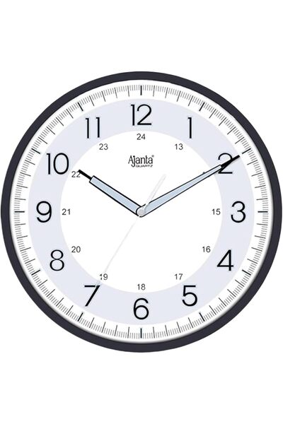 ajanta Night Glow Radium Plastic Analog Wall Clock (Black, 310 X 44 X 310 Mm)