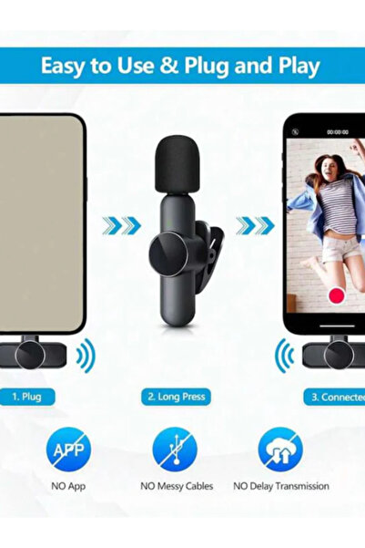 OEM Wireless Lavalier Microphone for Phone – Plug & Play, Ideal Vlog, Interviews, Podcast