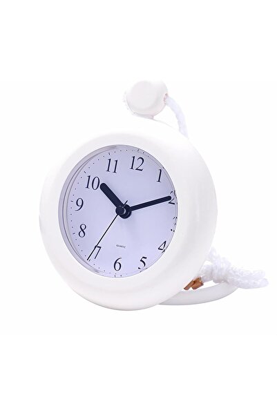 Lancoon ساعة استحمام مقاومة للماء - صامتة، مع حبل وحامل، لون أبيض