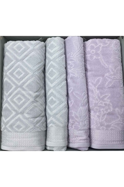 Özdilek Pastoral Best Set (Hamam Set) Grey-Lilac