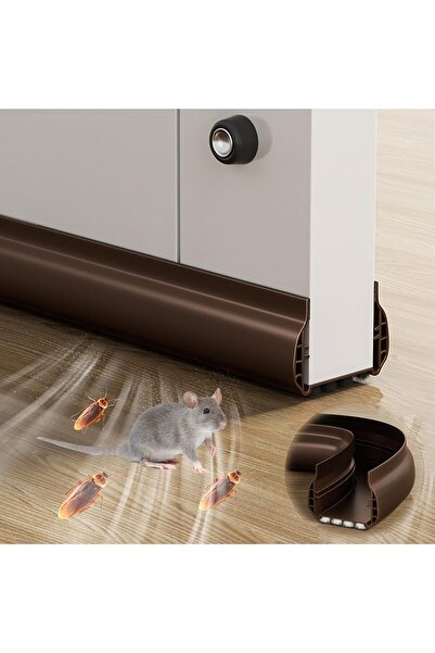 Generic Door Draft Strip, Windproof PVC Door Seal, Insulated Door Sweep (Brown)