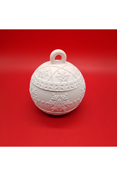 OEM Ornament glob ceramic 3D cu pudră și capac, 8,8 x 7 cm