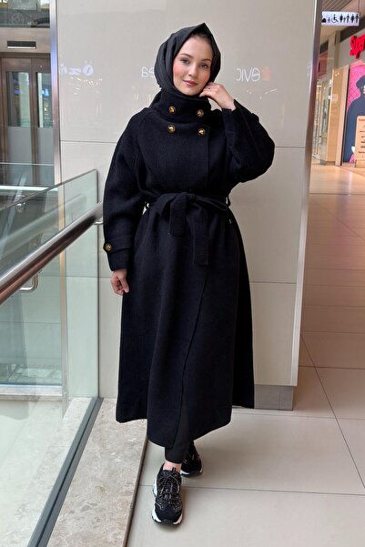Ghisa Belted Coat with Epaulet Detail on the Sleeves