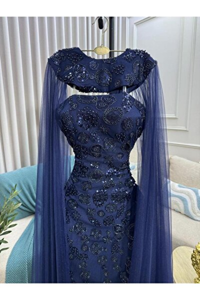 RUANI BIUTI navy blue evening dress