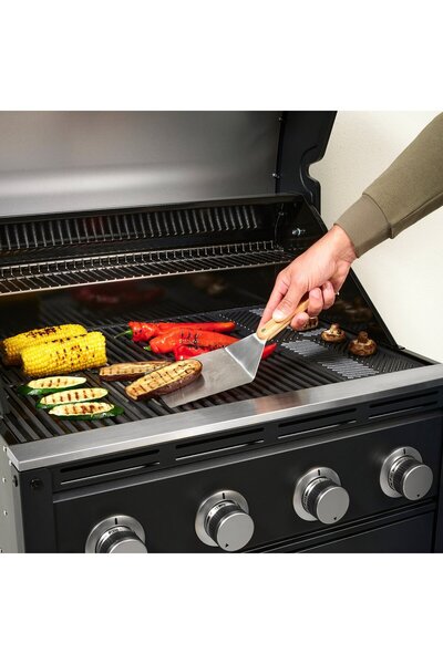 Generic Hamburger turner, stainless steel/beech, 30 cm