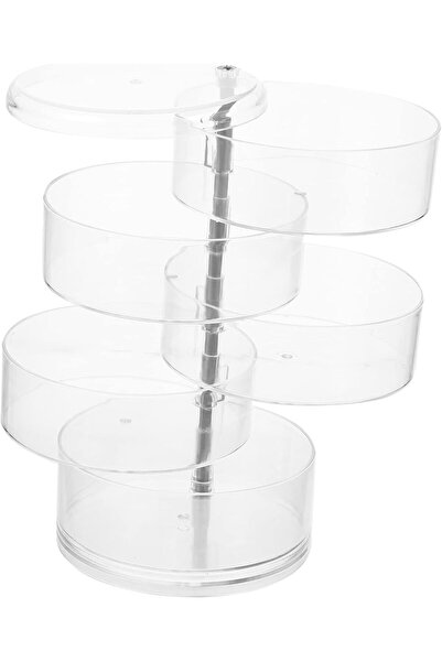 HASTHIP صندوق منظم مجوهرات دوار متعدد الطبقات مع مرآة (شفاف)