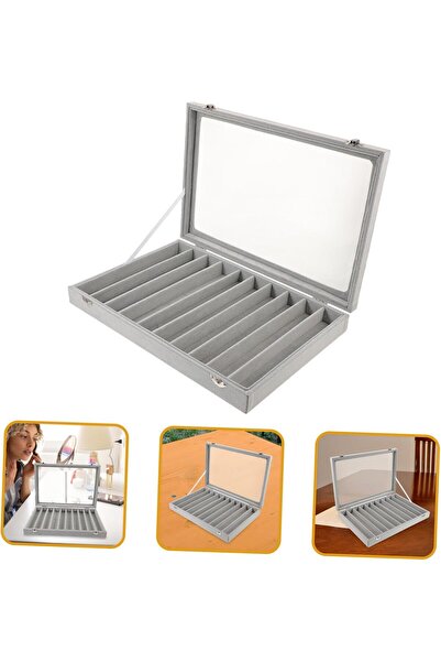 SUPVOX Necklace & Bracelet Jewelry Organizer Display Box (Grey)