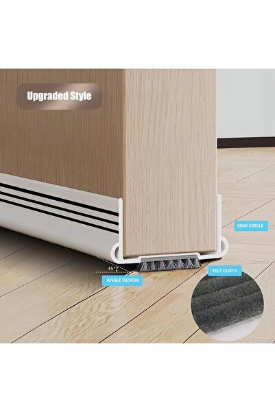 KASTWAVE Door Draft Stopper, Adjustable Felt Cloth Door Sweep, 36.6in (White)