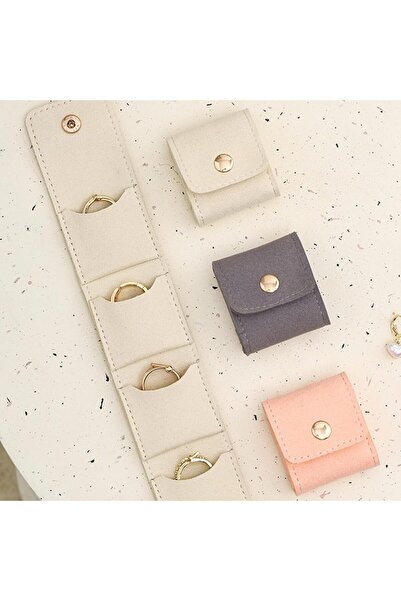 Generic Mini Travel Jewelry Bag, Buckled Foldable Travel Jewelry Storage Box (Gray)