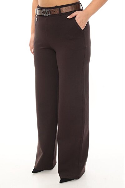 ZANESSI Plus Size Shaping / Sculpting Belted High Waist Wide Leg Knitted Wome...