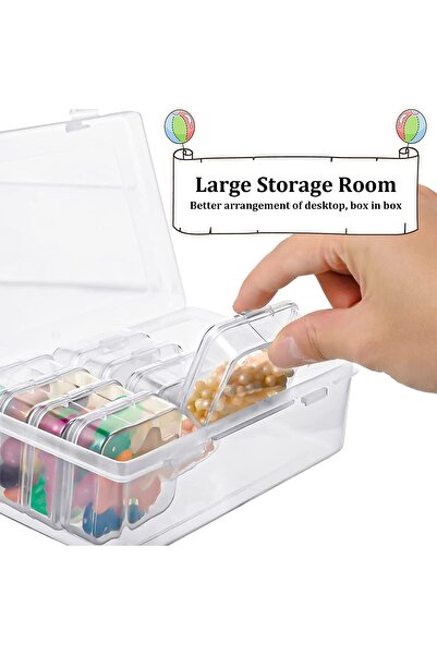 Generic 15pcs Mini Bead Organizer, Clear Plastic Organizer Box, Craft Organizers And Storage for Beads, Jewe