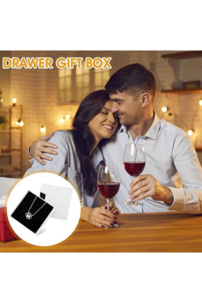 X SPRING Jewelry Gift Boxes, 2 PCS Cardboard Boxes with Black Sponge Insert