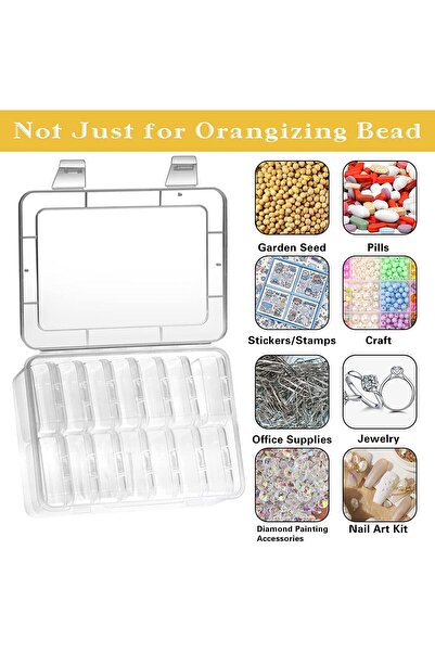 Generic 15pcs Mini Bead Organizer, Clear Plastic Organizer Box, Craft Organizers And Storage for Beads, Jewe
